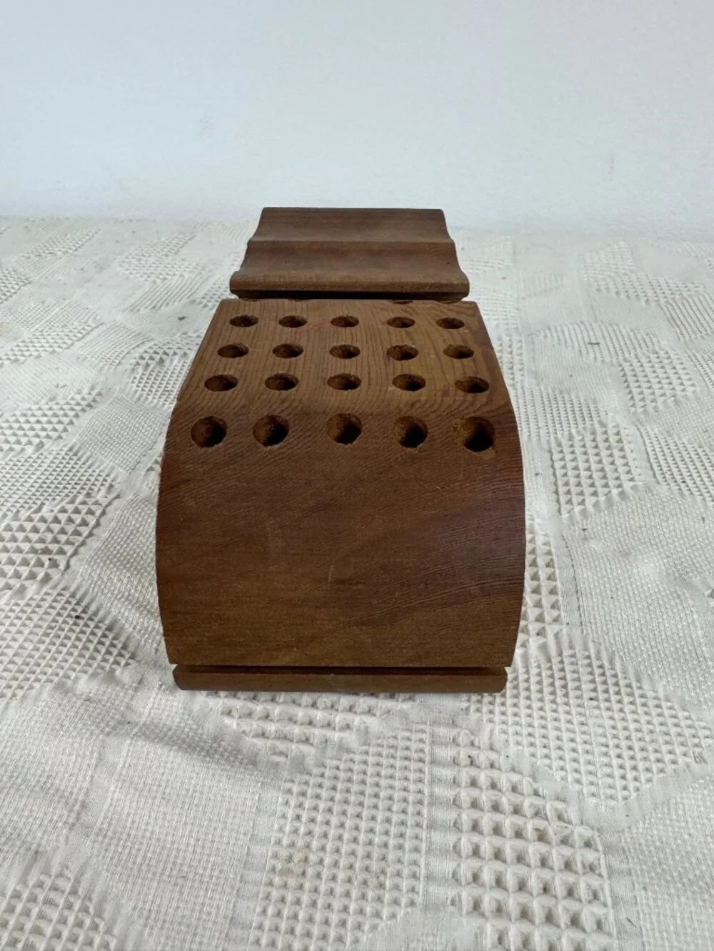 Wooden Whale Shaped Pen or Pencil Holder w 24 holes for Desk Organization Decor